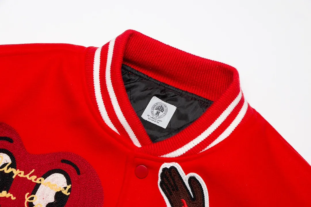 🧸High version SAINT MICHAEL high street vibe style ROCKY same heavy embroidered baseball jacket jacket for men and women p420 Style number: 271 Size: S-XL High version heavy laser embroidery process, quilted version, different from the low-end version on the market, you get what you pay for